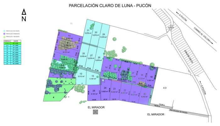 Planos Ventas Parcelas Mirador Claro de Luna, sector Candelaria